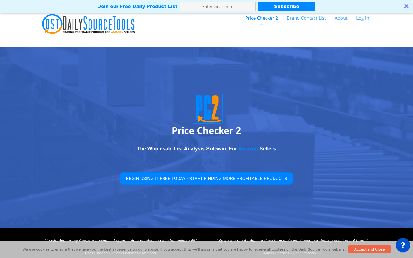 PriceChecker 2 homepage