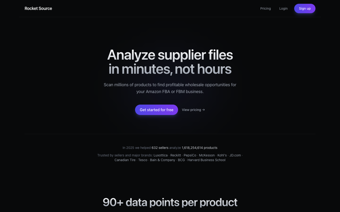 RocketSource homepage