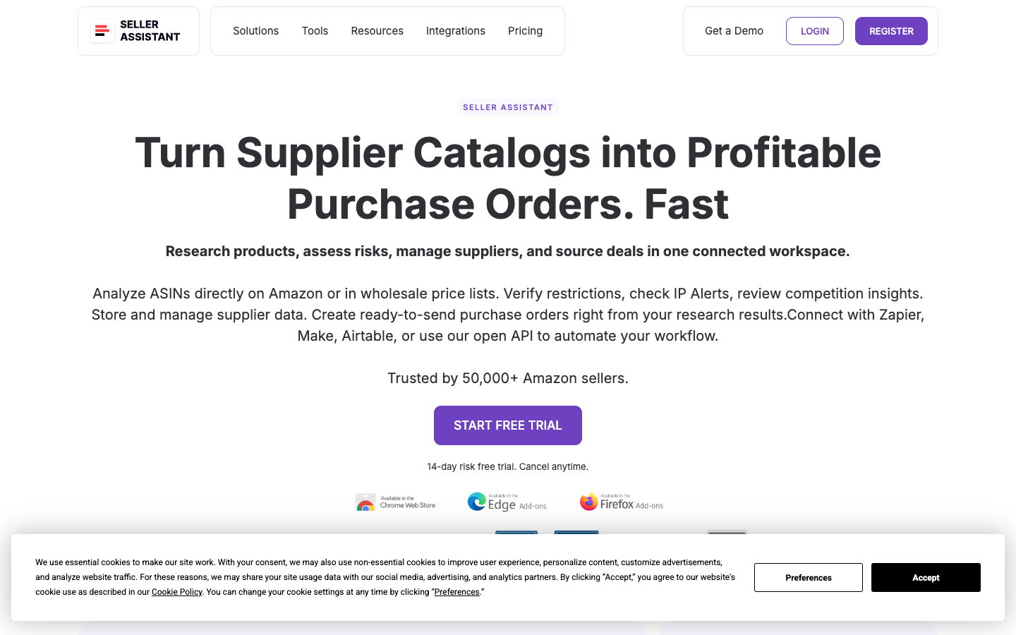 Seller Assistant homepage